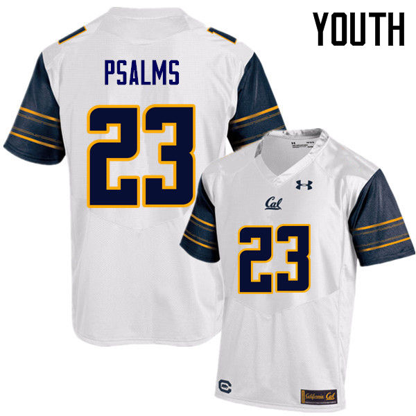 Youth #23 Malik Psalms Cal Bears (California Golden Bears College) Football Jerseys Sale-White